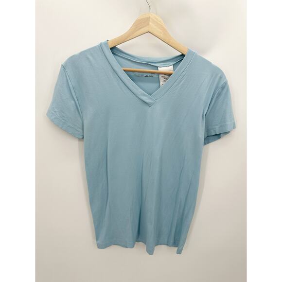 Nike Light Blue Short Sleeve V-Neck Activewear T-Shirt Women's Size Medium - Picture 1 of 6